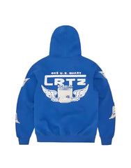 Corteiz Gasolina Double Zip Hoodie Royal Blue