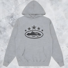 Corteiz 5 Starz Alcatraz Hoodie Black Gray